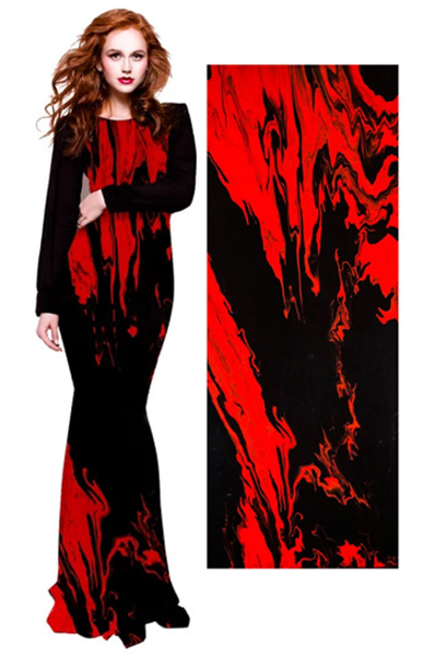 Flame Of Fire - shown on a dress